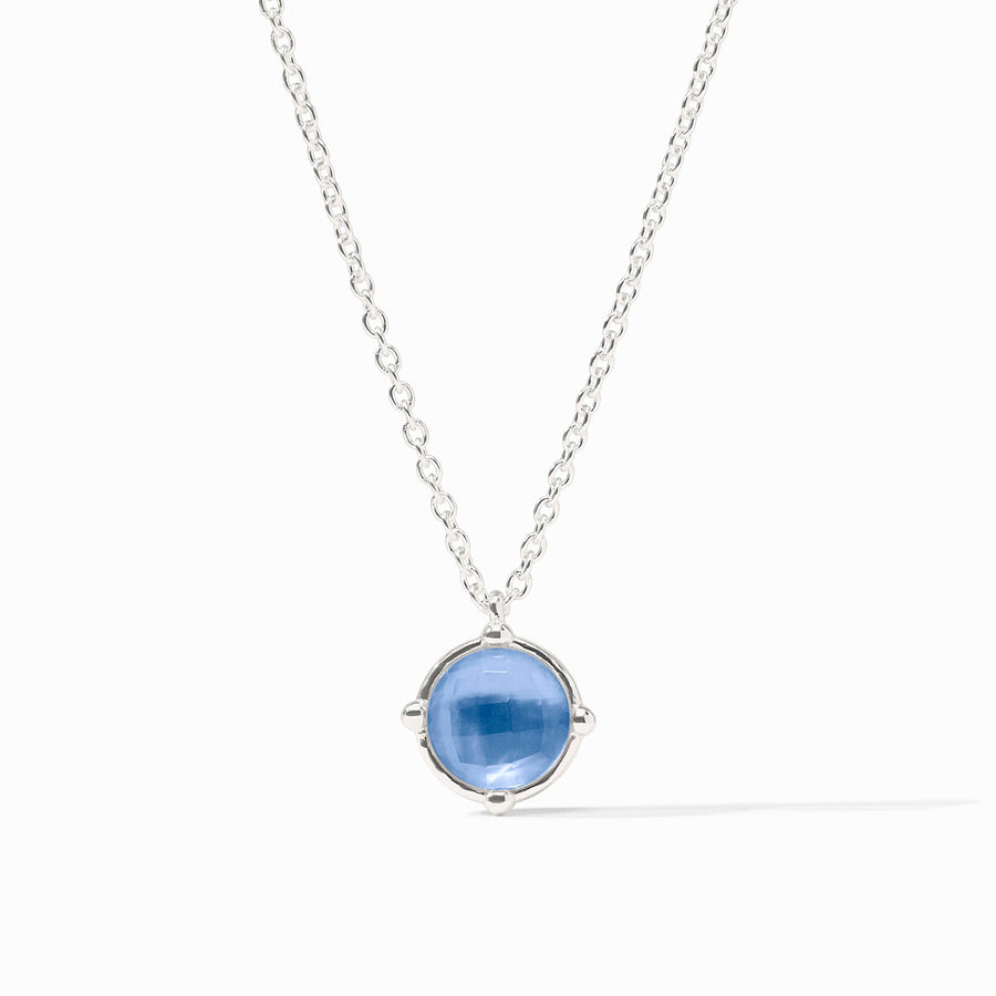 IRIDESCENT BLUE CALCEDONY HONEYBEE SOLITAIRE NECKLACE
