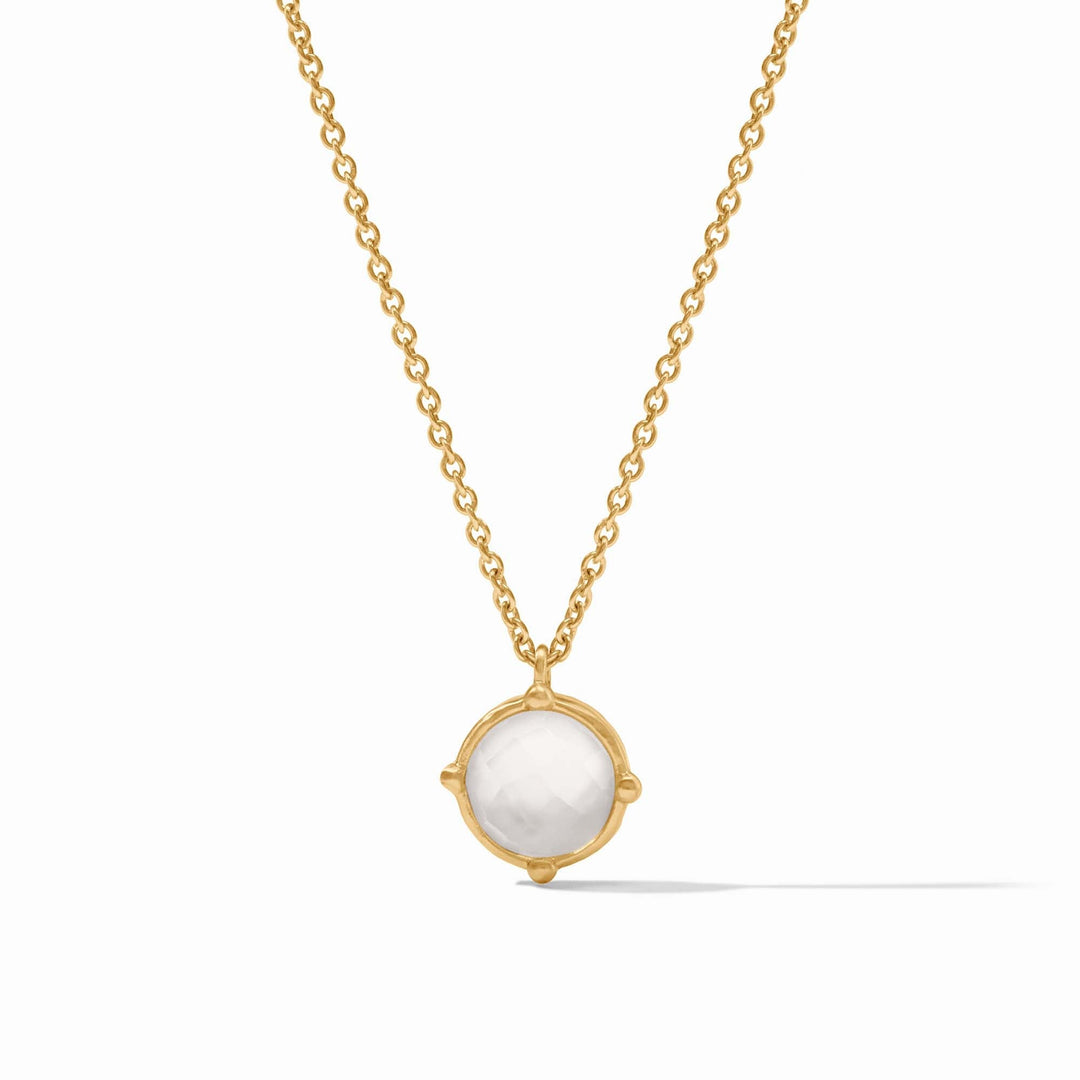 GOLD IRIDESCENT CLEAR CRYSTAL HONEYBEE SOLITAIRE NECKLACE