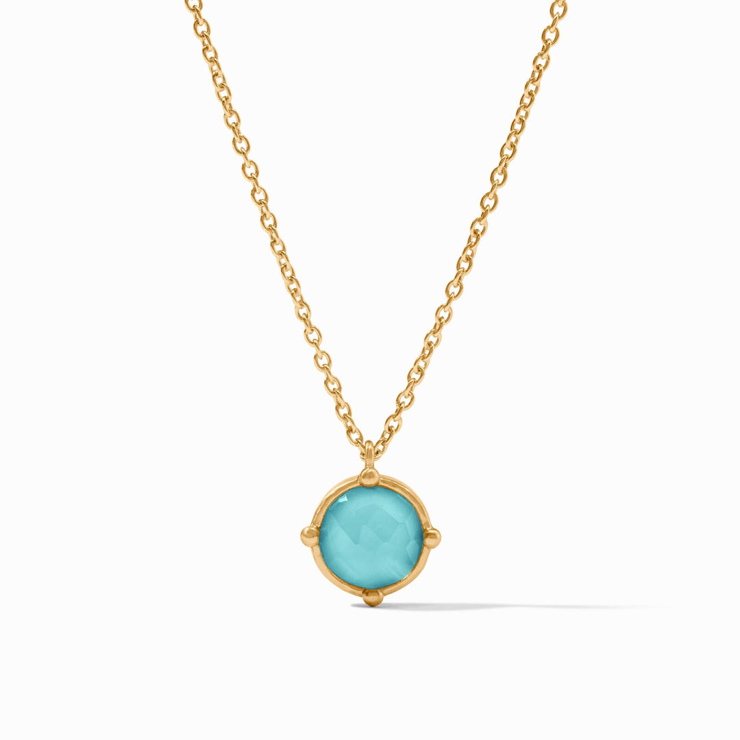 IRIDESCENT BAHAMIAN BLUE HONEYBEE SOLITAIRE NECKLACE