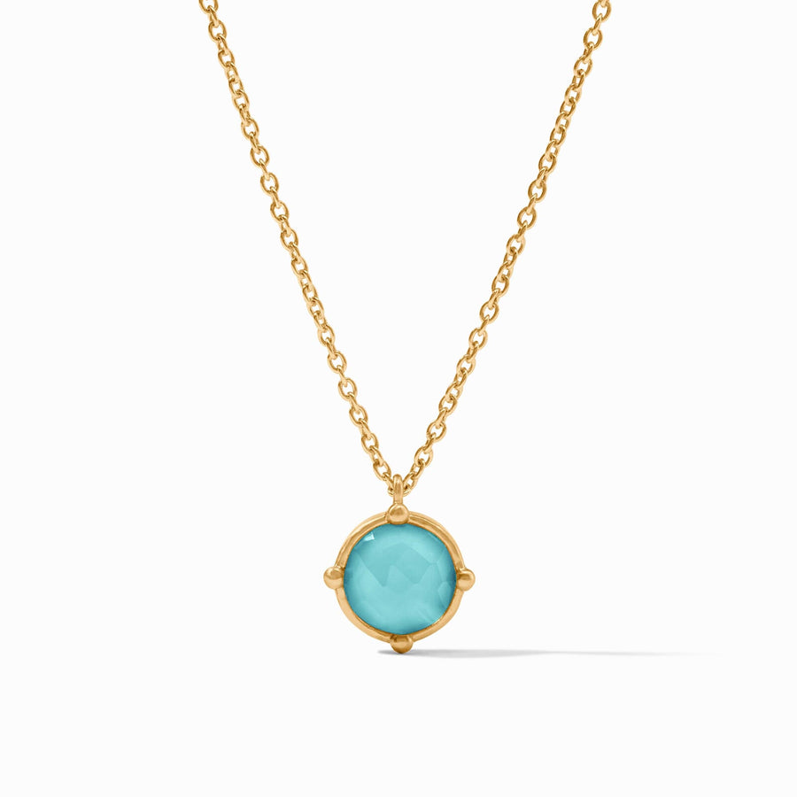 IRIDESCENT BAHAMIAN BLUE HONEYBEE SOLITAIRE NECKLACE
