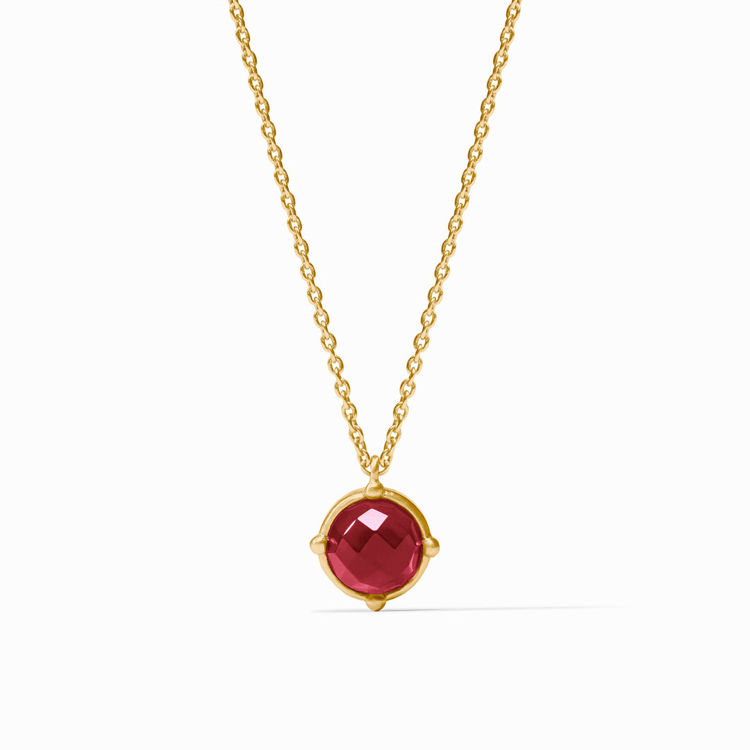 GOLD IRIDESCENT RUBY RED HONEYBEE SOLITAIRE NECKLACE