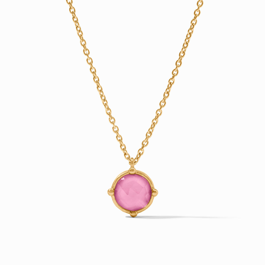 IRIDESCENT TOURMALINE PINK HONEYBEE SOLITAIRE NECKLACE