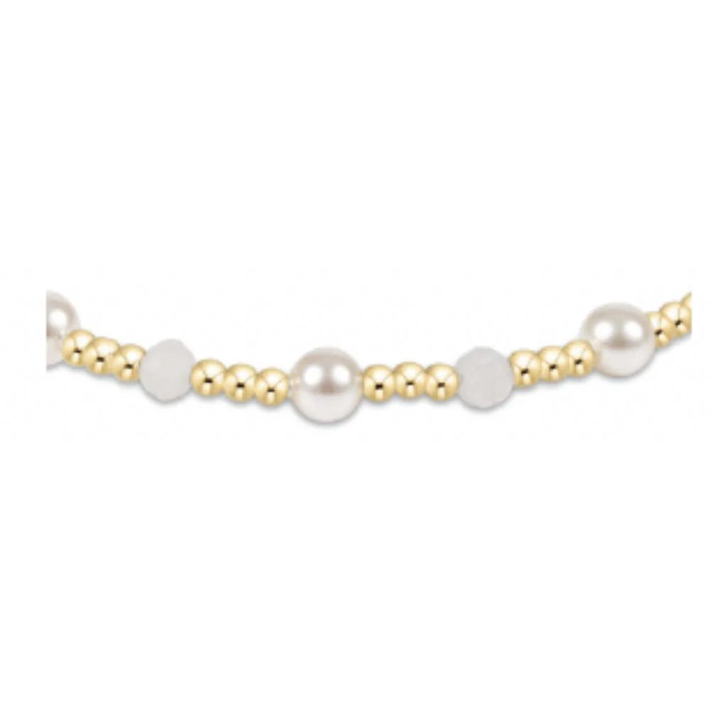 MOONSTONE PEARL SINCERITY PATTERN 4MM BEAD BRACELET
