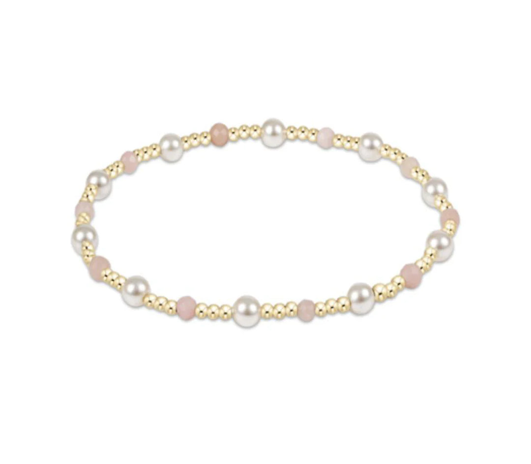 PINK OPAL PEARL SINCERITY PATTERN 4MM BEAD BRACELET