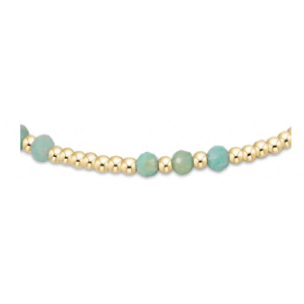 AMAZONITE GEMSTONE GOLD JOY PATTERN 3MM BEAD BRACELET