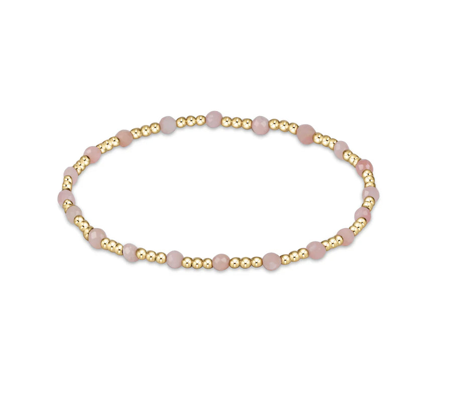 ENEWTON EXTENDS PINK OPAL GEMSTONE GOLD SINCERITY 3MM BEAD BRACELET
