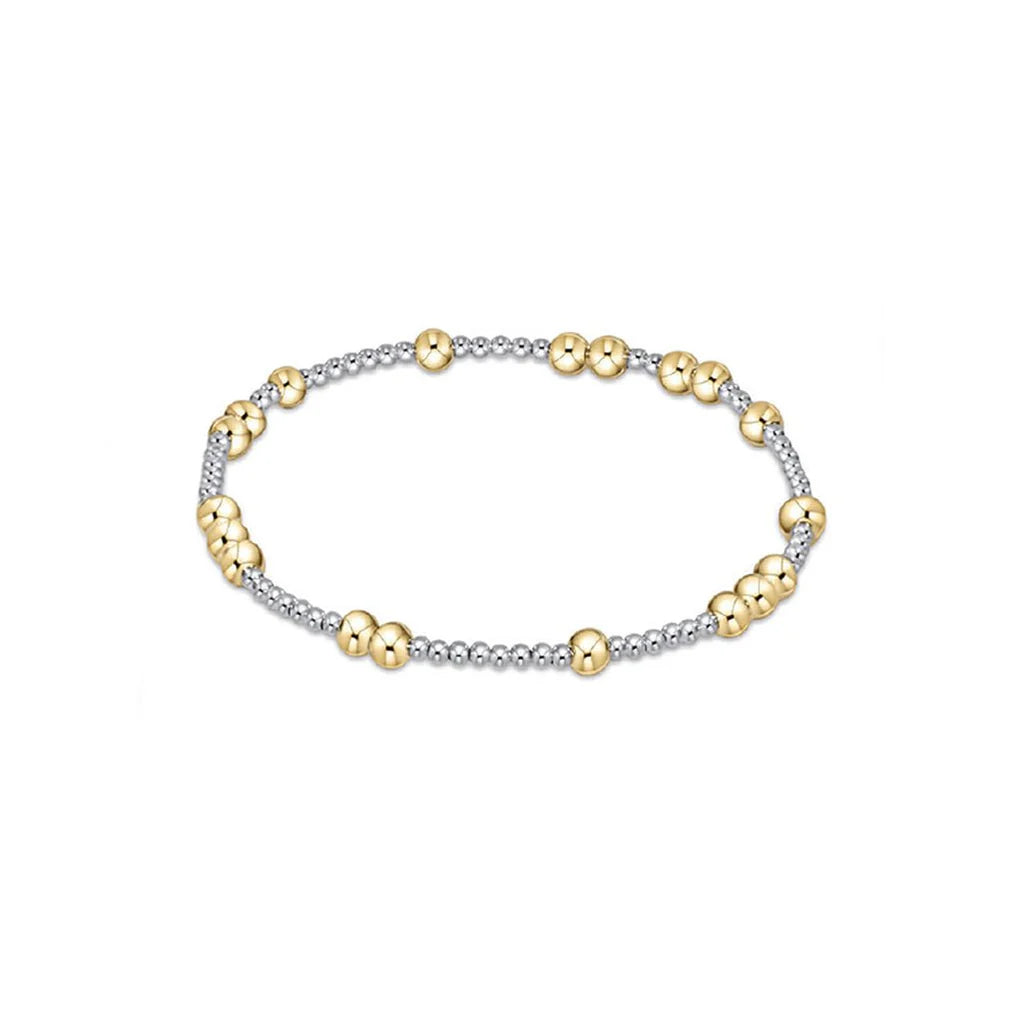 EXTENDS - MIXED METAL HOPE UNWRITTEN 6MM BEAD BRACELET