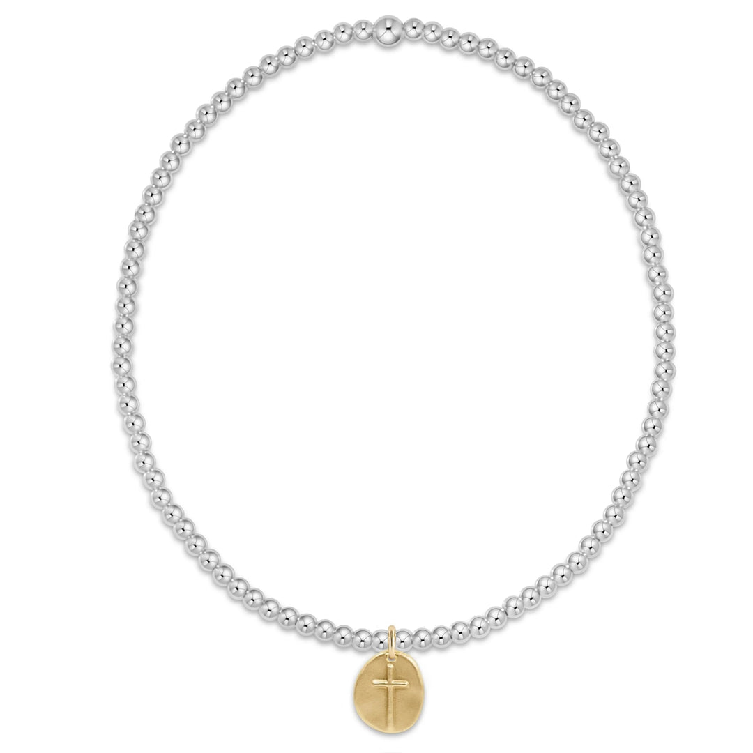 MIXED METAL SMALL INSPIRE 2MM BEAD BRACELET