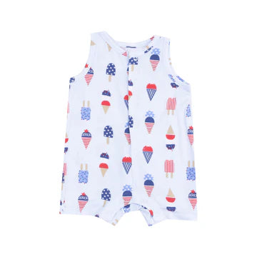 AMERICANA ICE CREAM SLEEVELESS SHORTIE ROMPER
