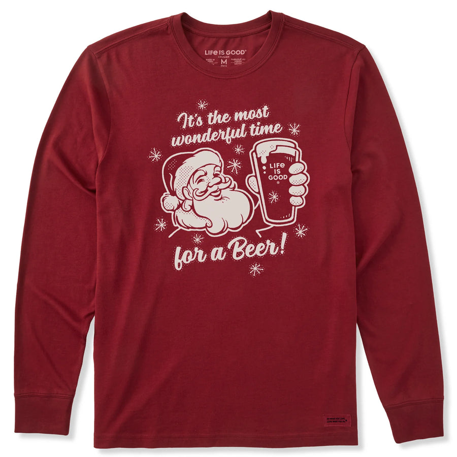 MEN’S TIME FOR A BEER SANTA L/S TEE
