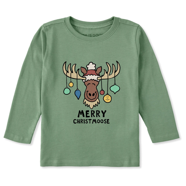MERRY CHRISTMOOSE VINTAGE ORNAMENTS L/S TODDLER TEE