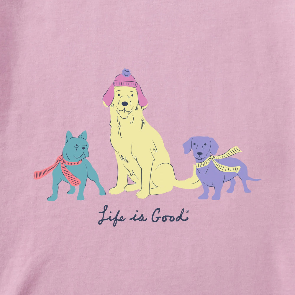 WOMEN’S WARM WINTER DOGS TRIO LONG SLEEVE SLEEP TEE
