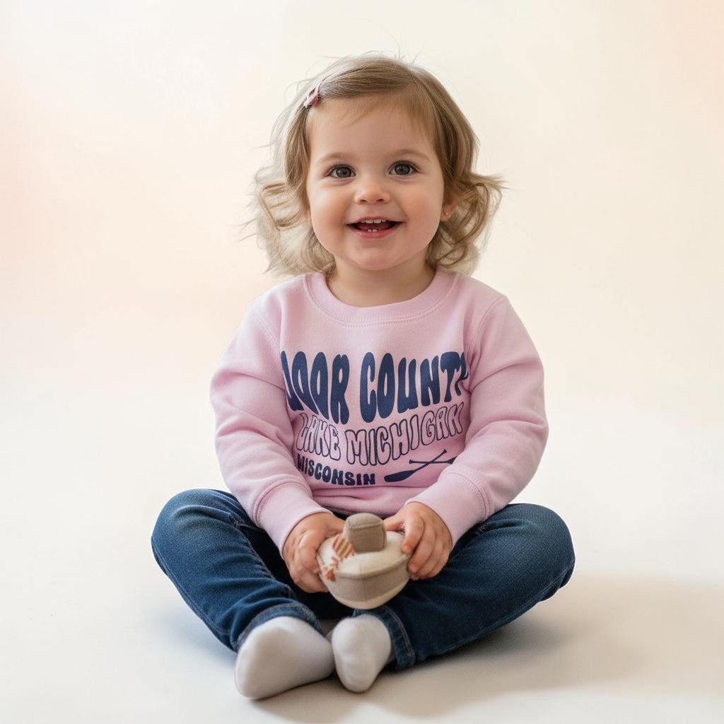TODDLER PINK DOOR COUNTY LAKE MICHIGAN SWEATSHIRT