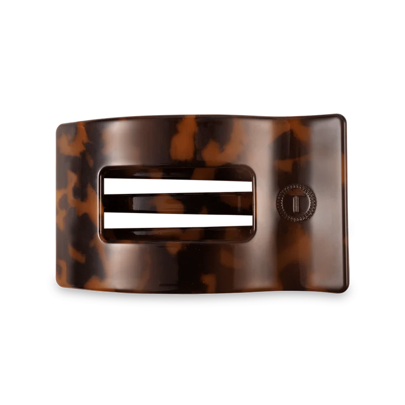 MEDIUM TORTOISE FLAT RECTANGLE HAIR CLIP
