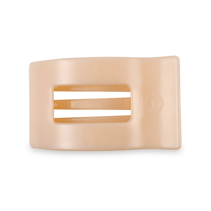 ALMOND BEIGE MEDIUM FLAT RECTANGLE HAIR CLIP
