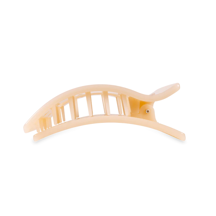ALMOND BEIGE MEDIUM FLAT RECTANGLE HAIR CLIP