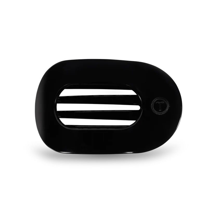 JET BLACK MEDIUM ROUND FLAT HAIR CLIP
