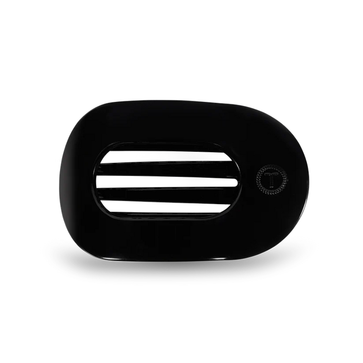 JET BLACK MEDIUM ROUND FLAT HAIR CLIP