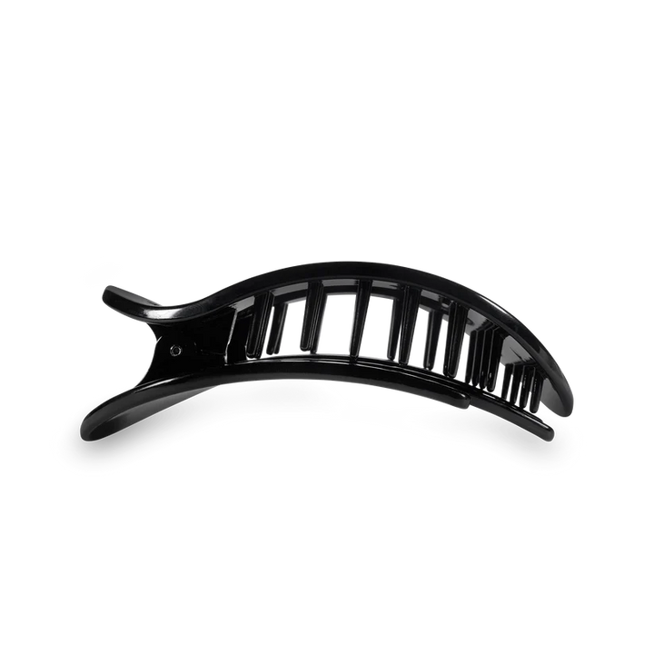 JET BLACK MEDIUM ROUND FLAT HAIR CLIP