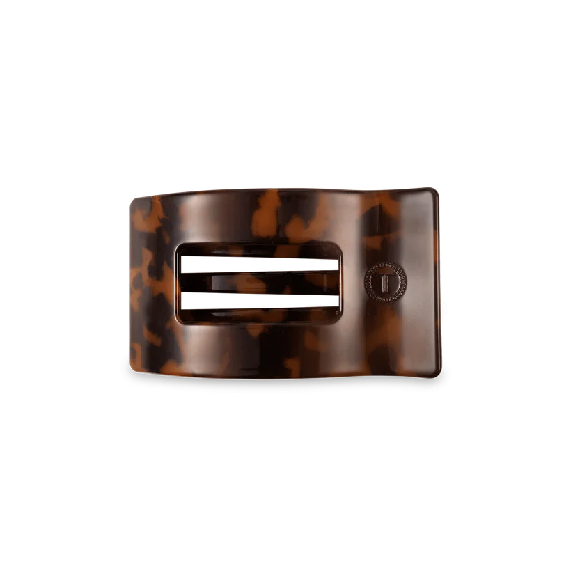TORTOISE SMALL FLAT RECTANGLE HAIR CLIP
