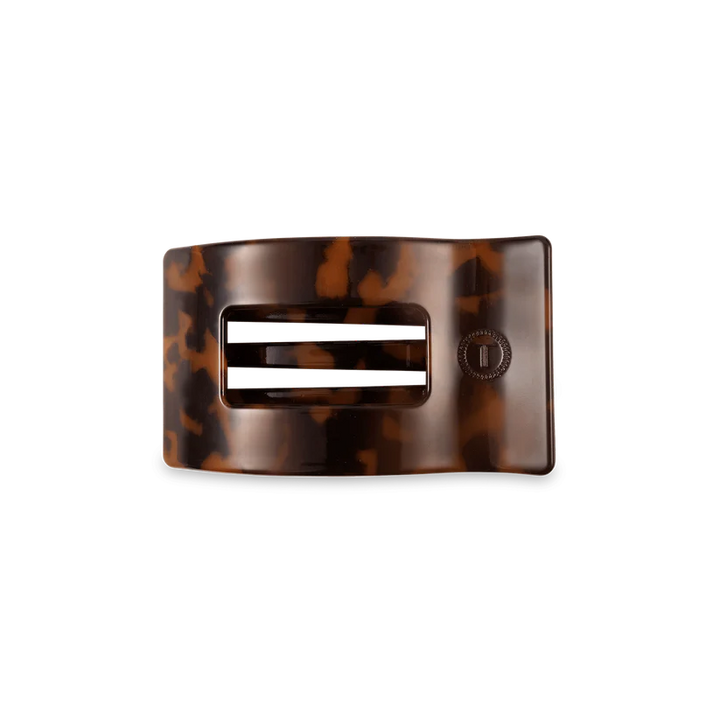 TORTOISE SMALL FLAT RECTANGLE HAIR CLIP