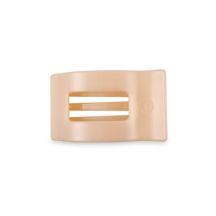 ALMOND BEIGE SMALL FLAT RECTANGLE HAIR CLIP
