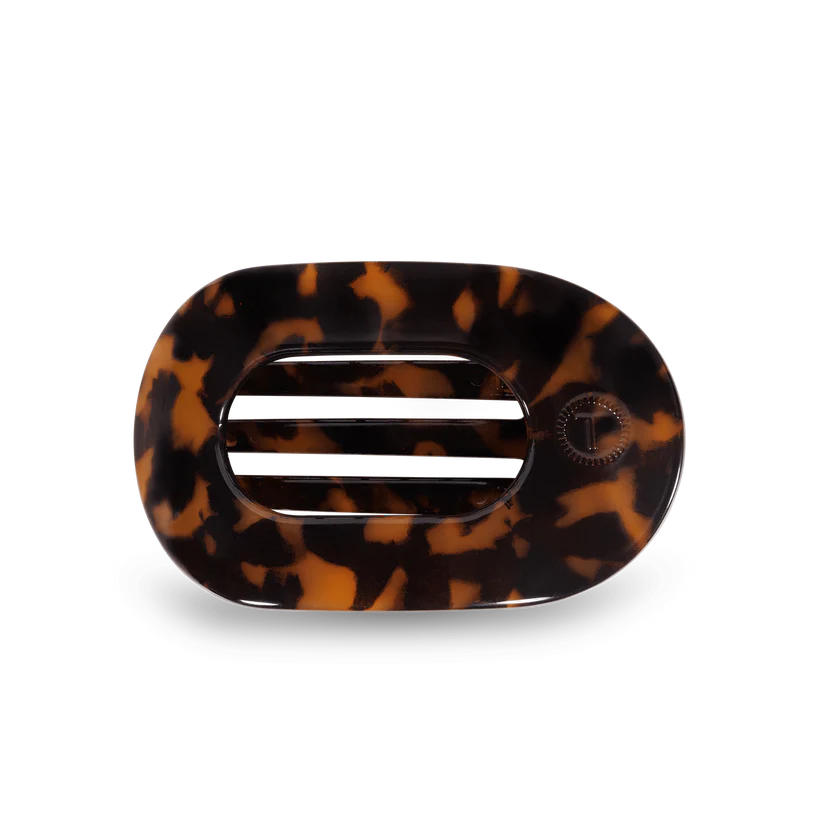 TORTOISE MEDIUM ROUND FLAT HAIR CLIP
