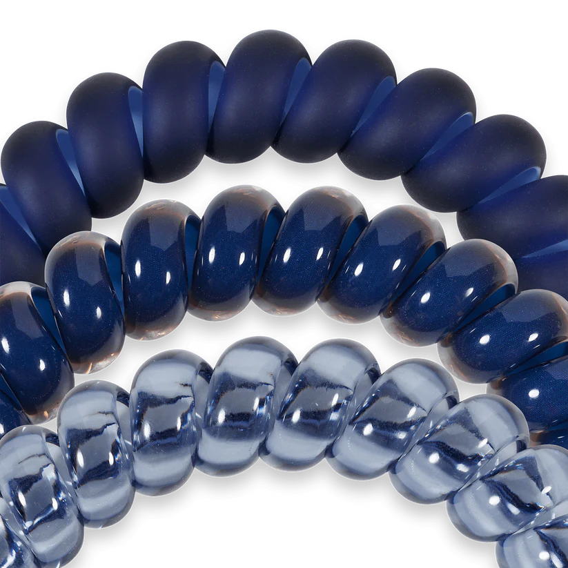 NIGHTFALL NAVY LARGE SPIRAL HAIR TIES
