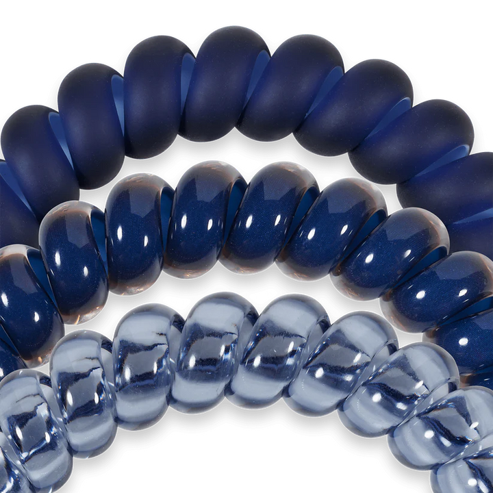NIGHTFALL NAVY LARGE SPIRAL HAIR TIES