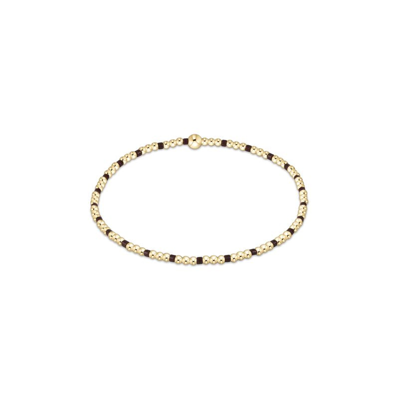 CHOCOLATE HOPE SINCERITY PATTERN 2MM BEAD BRACELET