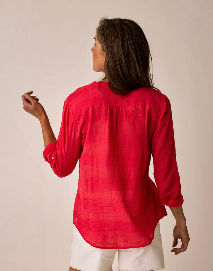 WATERMELON DYLAN TEXTURED TUNIC SHIRT