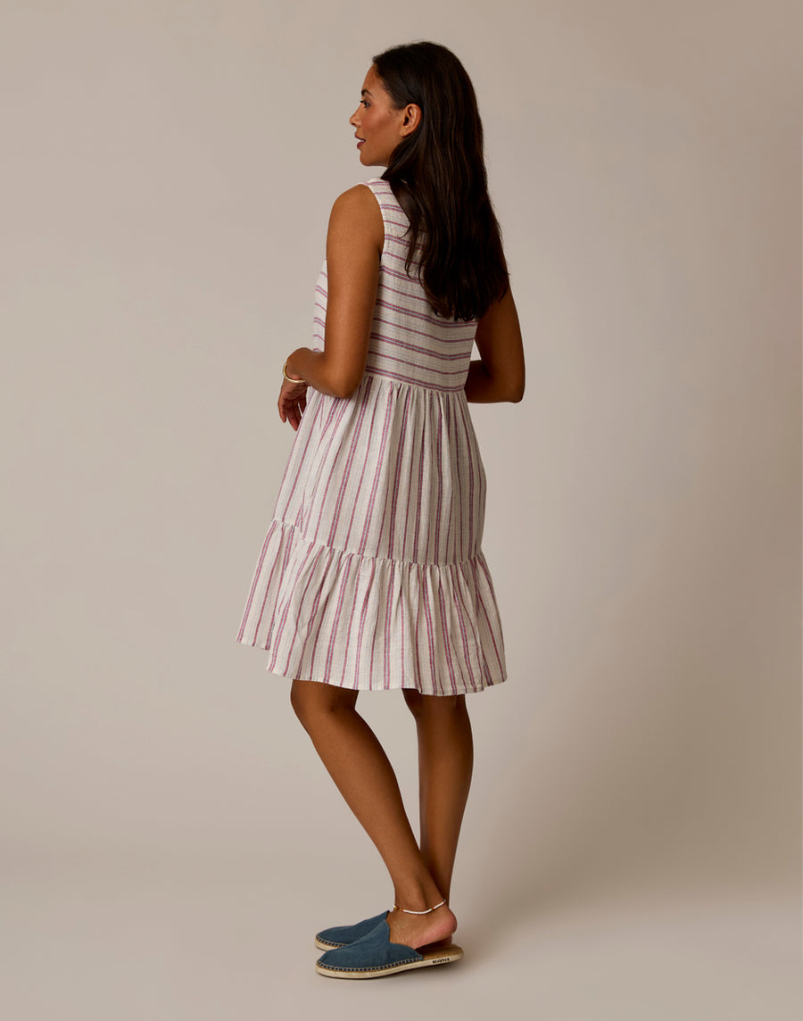 KENTUCKY STRIPE NELLIE LINEN DRESS