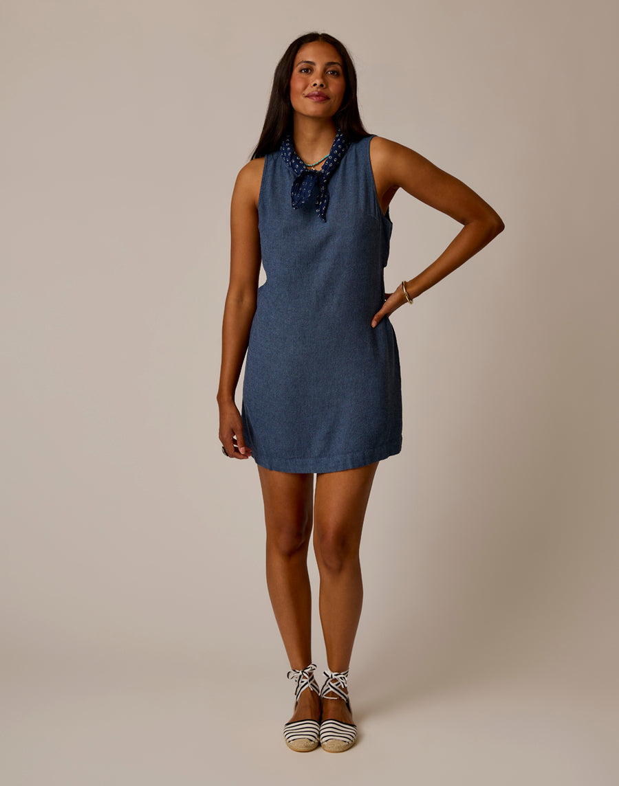 CAPTAIN CHAMBRAY SCOTTIE LINEN DRESS
