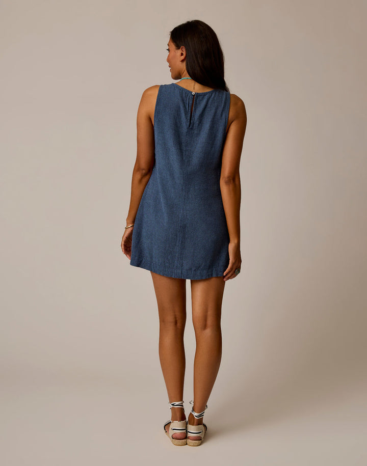 CAPTAIN CHAMBRAY SCOTTIE LINEN DRESS
