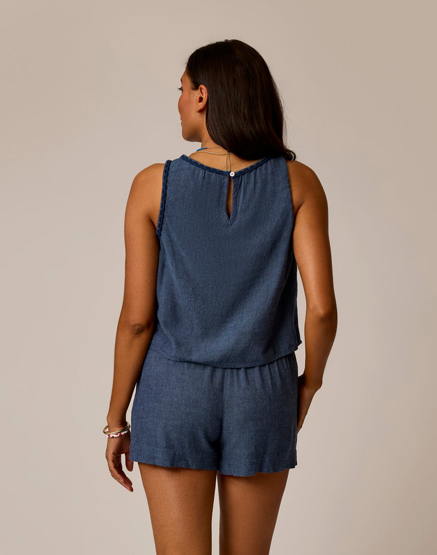 CAPTAIN CHAMBRAY LOU LINEN TANK