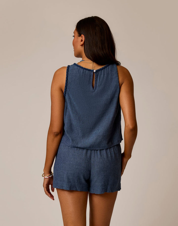 CAPTAIN CHAMBRAY LOU LINEN TANK