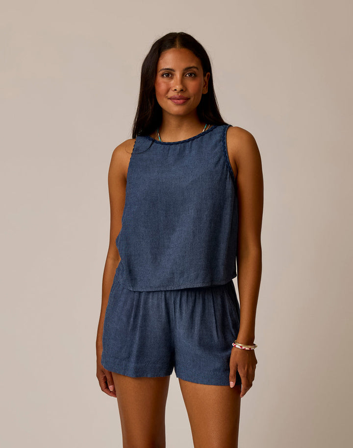 CAPTAIN CHAMBRAY LOU LINEN TANK