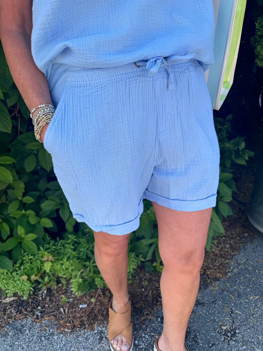 CHAMBRAY 5" GAUZE SHORTS