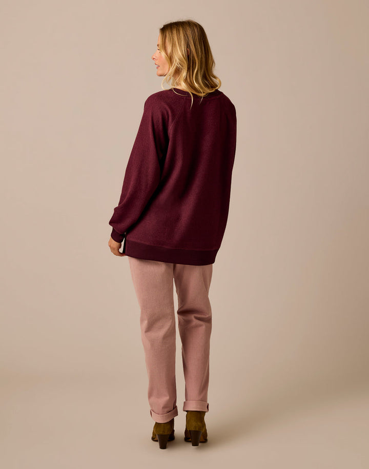 ALENA SANGRIA HEATHER SUPERSOFT KNIT TOP