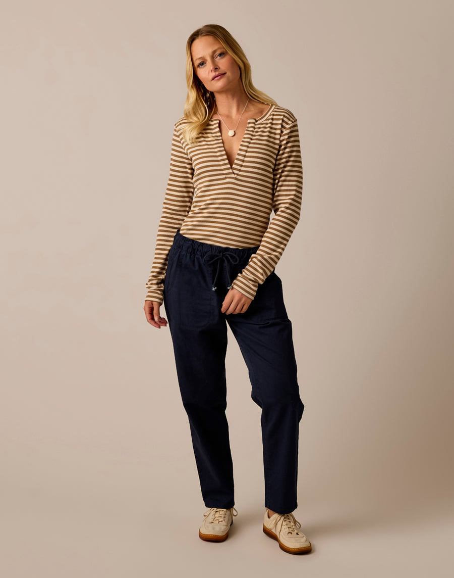 WALNUT STRIPE EVER HENLEY
