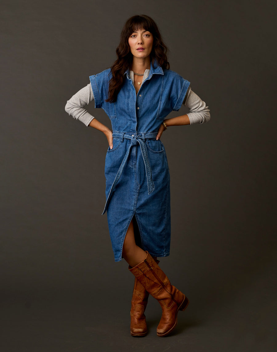 FRANNY MAGNOLIA WASH LIGHT WEIGHT DENIM DRESS