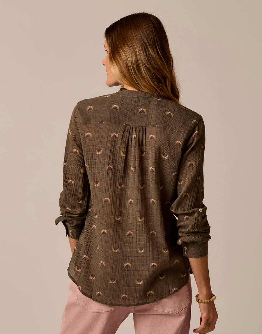 DARK OLIVE VISTA DYLAN GAUZE SHIRT