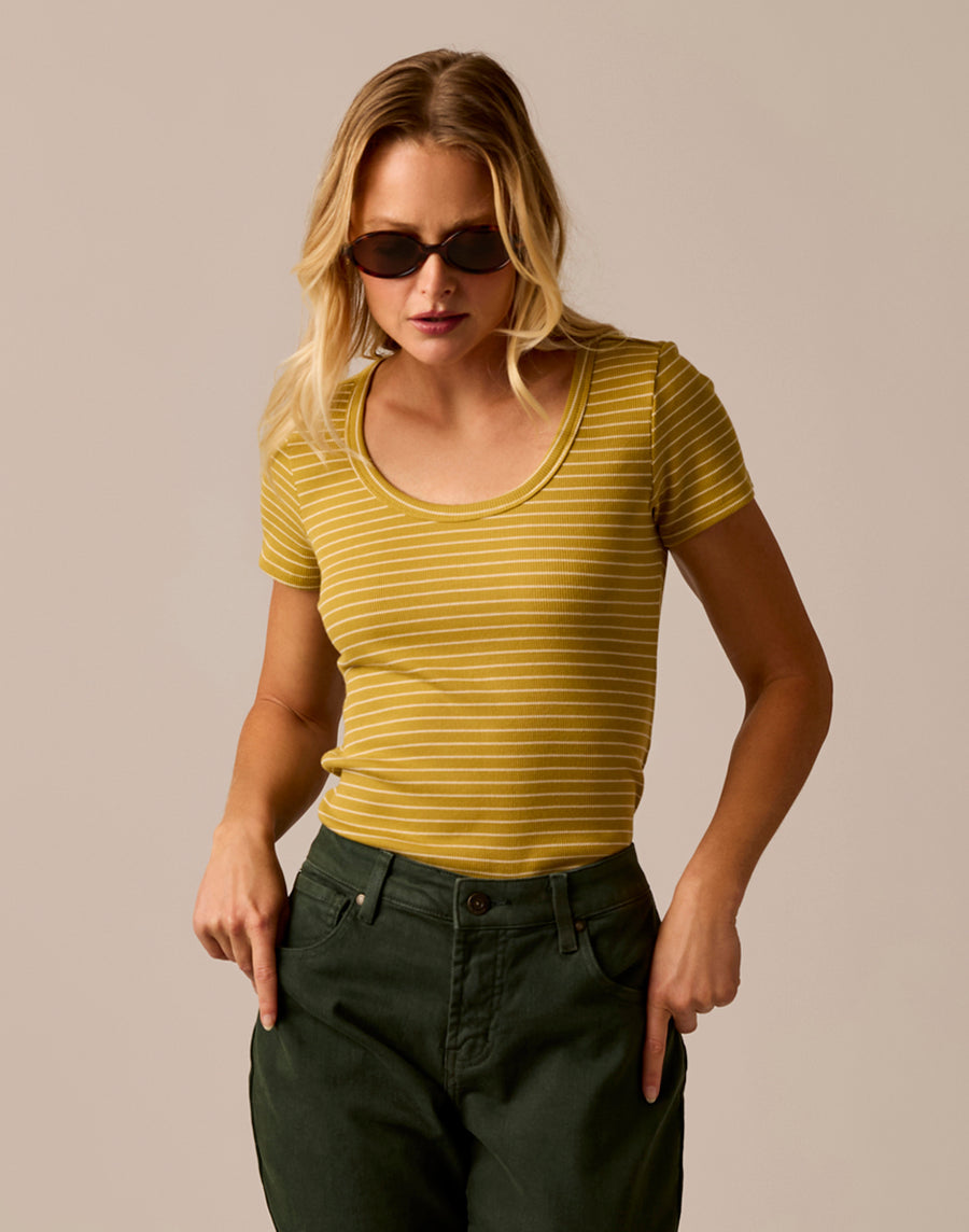 GOLD GLOW STRIPE EVER TEE