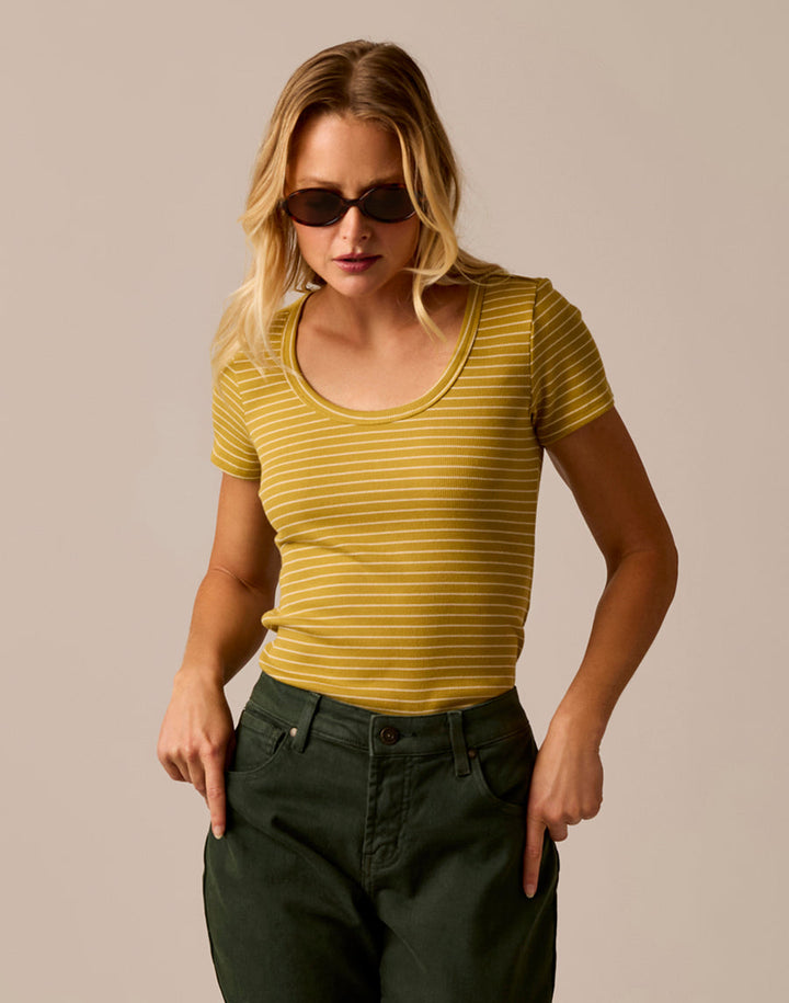 GOLD GLOW STRIPE EVER TEE