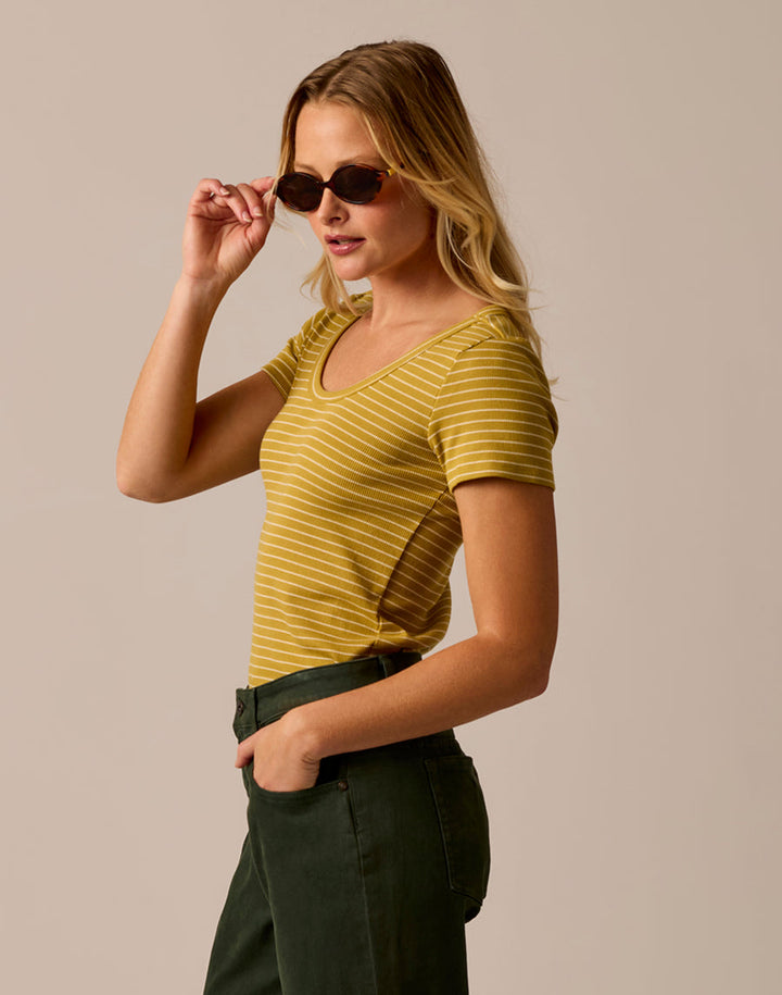 GOLD GLOW STRIPE EVER TEE