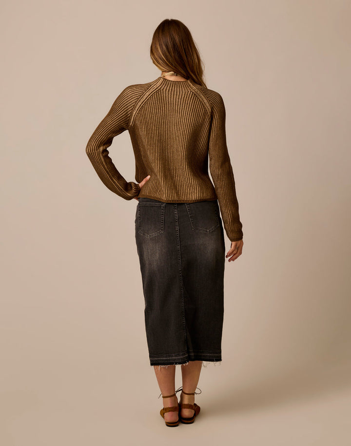 IVY TEAK/SANDSTONE REVERSIBLE SWEATER