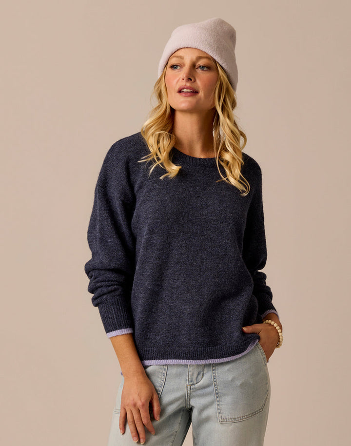 DRUE NAVY W/DARK DAWN FUZZY SWEATER