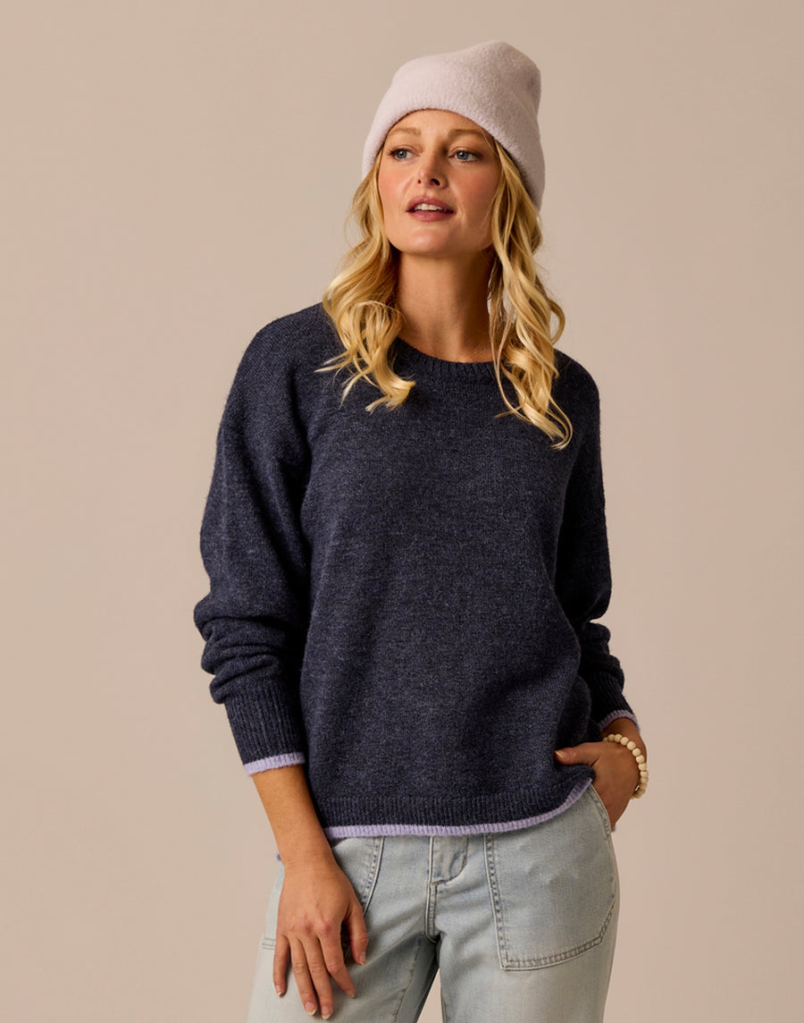 DRUE NAVY W/DARK DAWN FUZZY SWEATER
