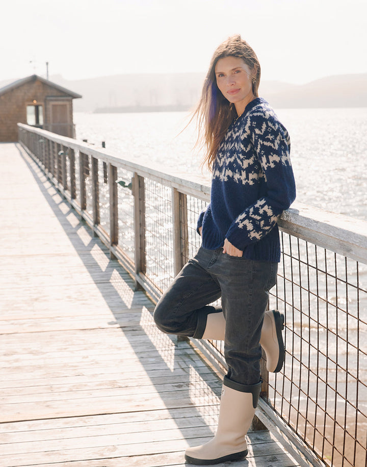 ARIA NAVY FAIRISLE SWEATER