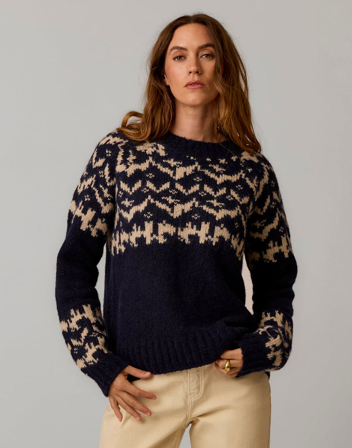 ARIA NAVY FAIRISLE SWEATER